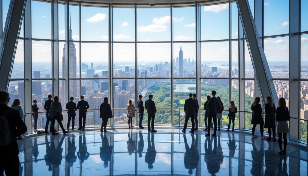 explorez summit one vanderbilt, l'observatoire incontournable de new york : profitez de vues panoramiques spectaculaires sur la ville, des expériences interactives et d'une architecture innovante pour une visite inoubliable.