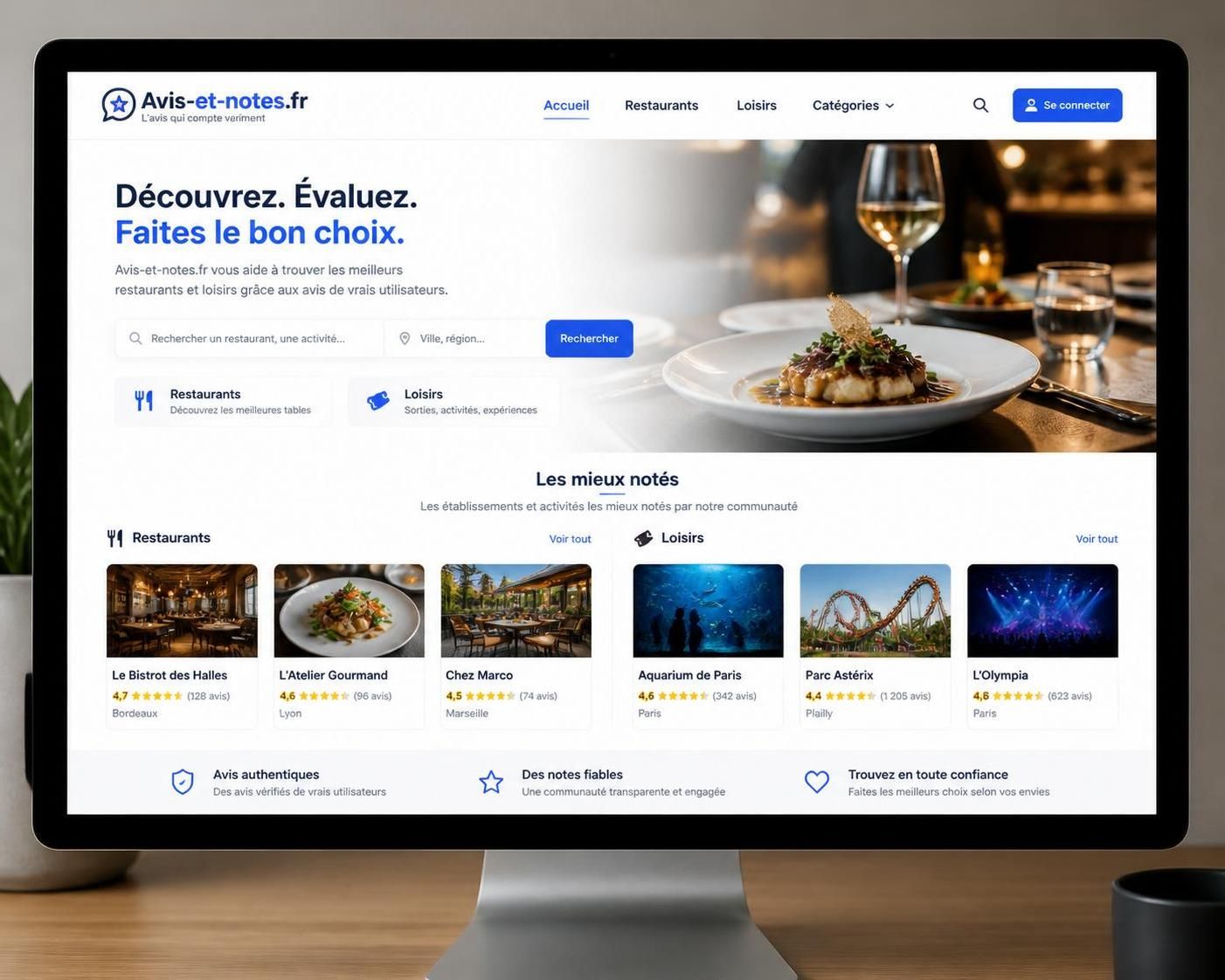 découvrez la fiabilité d'avis-et-notes.fr pour choisir vos restaurants et loisirs grâce à des avis authentiques et des notes fiables, afin de prendre des décisions éclairées.