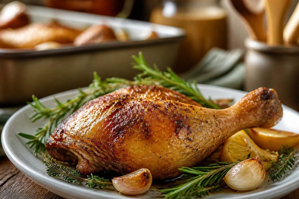 découvrez nos astuces pour cuisiner une cuisse de poulet au four avec une peau parfaitement croustillante et une saveur intense. recettes simples et conseils de cuisson.