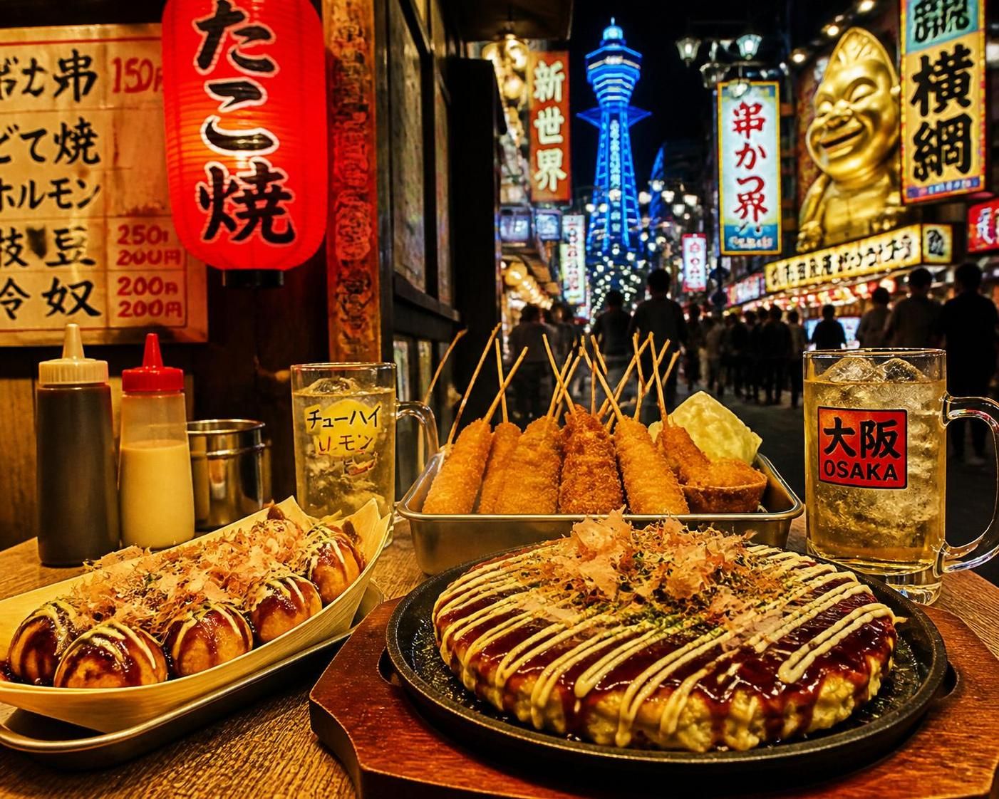 découvrez les saveurs uniques d'osaka, la capitale culinaire du japon, et laissez-vous tenter par ses spécialités incontournables, des takoyakis aux okonomiyakis.