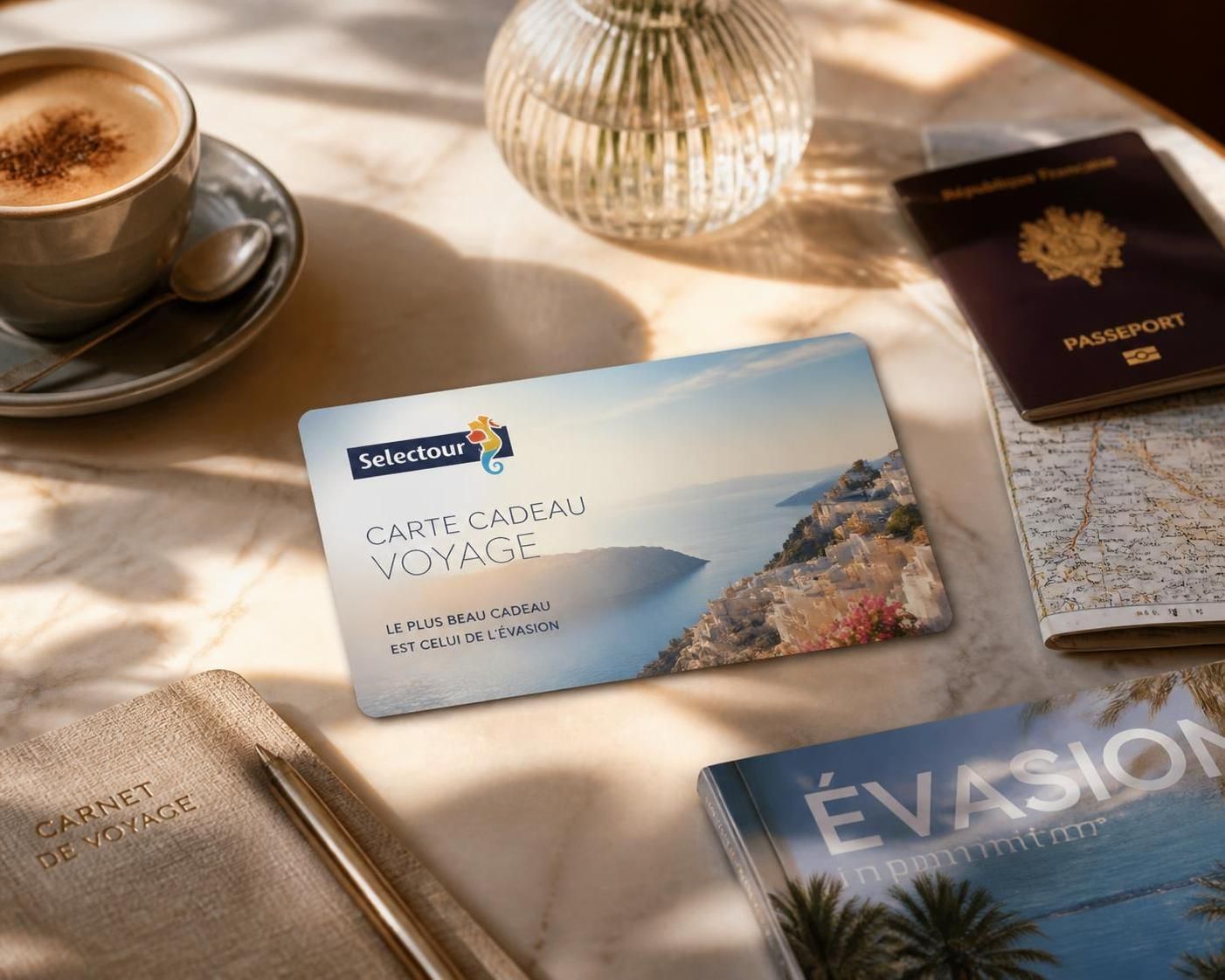 offrez une carte cadeau voyage selectour, le cadeau parfait pour des escapades personnalisées et inoubliables. choisissez la liberté et la découverte pour vos proches.