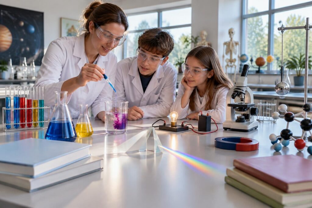découvrez le programme de physique-chimie intégrée et accédez à des ressources scolaires pour accompagner les apprentissages et réviser efficacement.